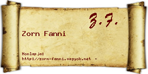 Zorn Fanni névjegykártya